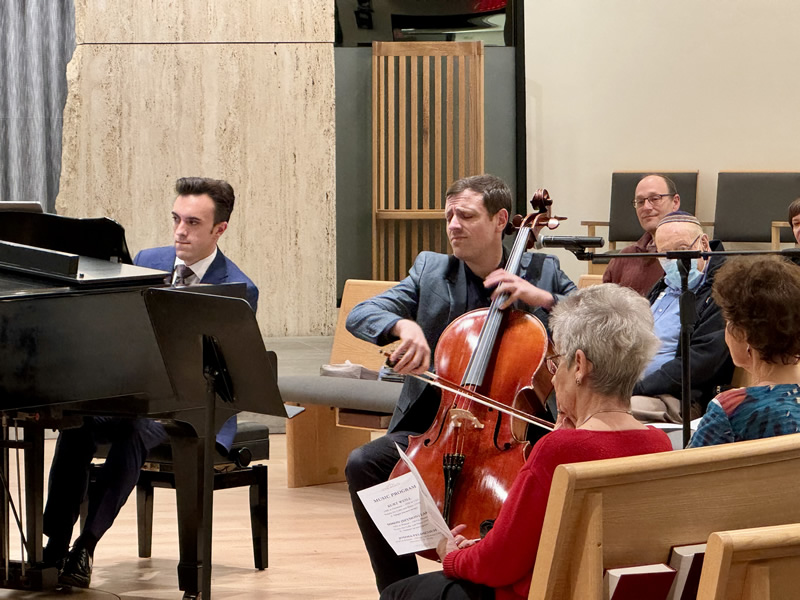 Scholar in Residence Weekend 2024 - Elad Kabilio playing cello accompanied by pianist