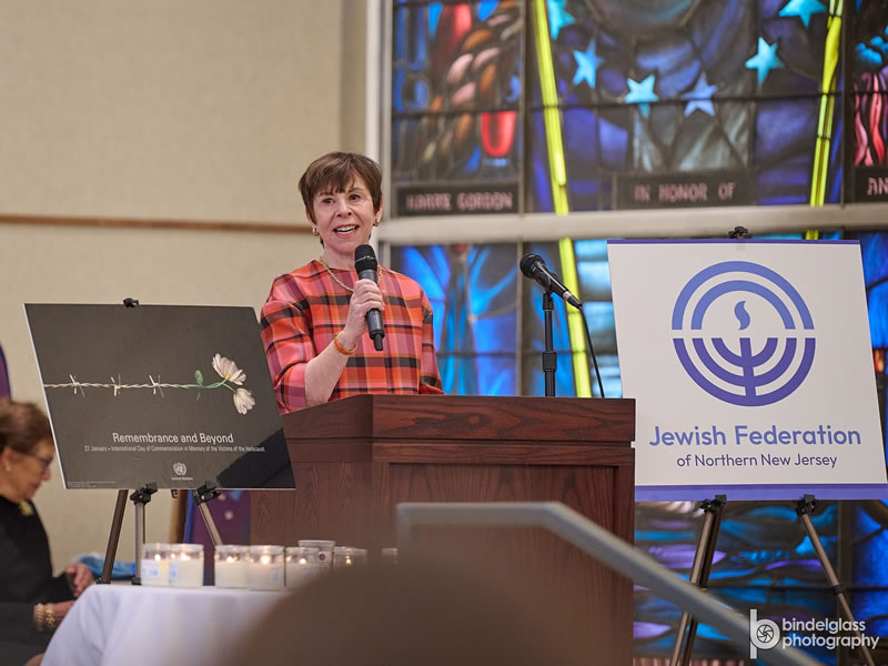 Janie Press introducing 2024 Yom Hashoah Memorial