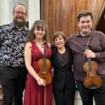 Grzegorz Mania, PCMA President Marta Gidaszewska and Robert Łaguniak, known as the Polish Violin Duo